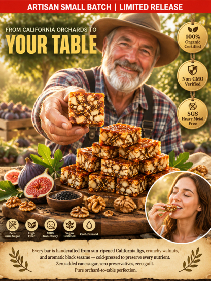 【✨<Limited‑Edition> Only 21 Days A Year ✨】 Premium Superfood Bites with sun‑ripened California Figs, Crunchy Walnuts & Nutty Sesame. Freshly hand‑made, sweetened purely by nature!