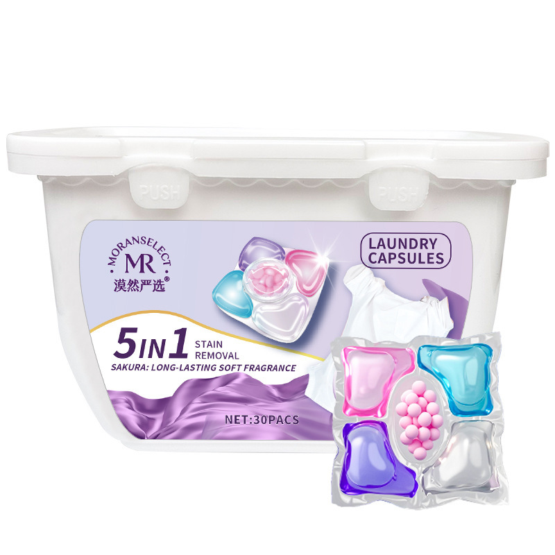 【Long-lasting fragrance for 30 days】EcoWash 5-in-1 Laundry Pods | 15s Fast Dissolve in Cold Water | Plant Based Hypoallergenic |Odor Removal 🌸💧