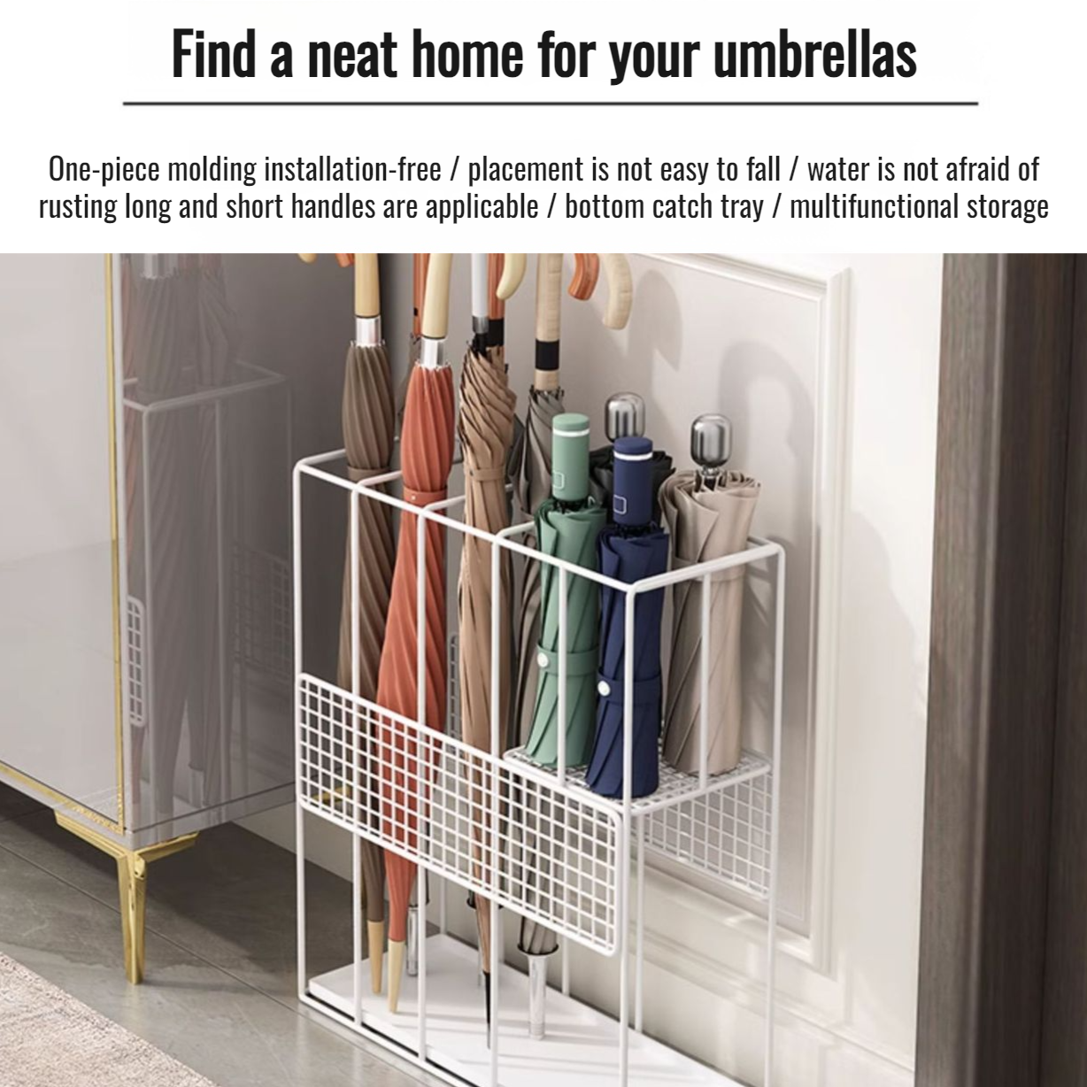 Umbrella storage rack household umbrella bucket door drain umbrella storage rack large capacity umbr