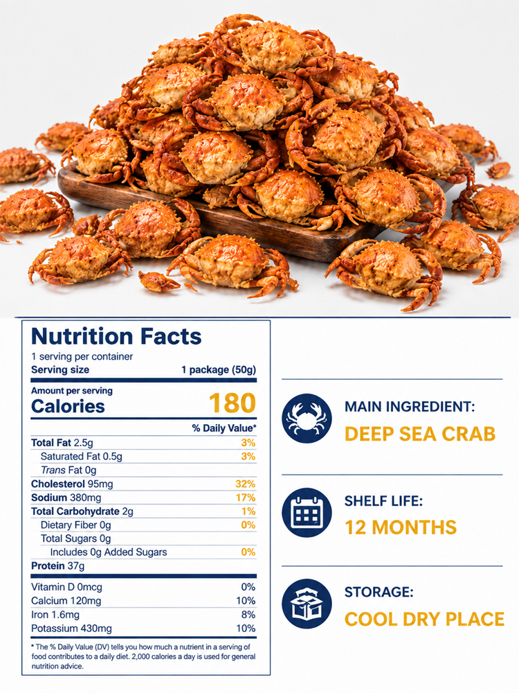 【 TODAY ONLY: Buy 1 Get 1 Free!】🦀【 TODAY ONLY: $8.5/Large Bag!】👉Low-fat, crispy, ready-to-eat crab meat snacks