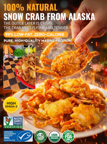 Premium Wild Caught Whole Mini Crabs - Low Carb Keto Friendly Snack - Vacuum Dehydrated Crispy Seafood 🦀🔥