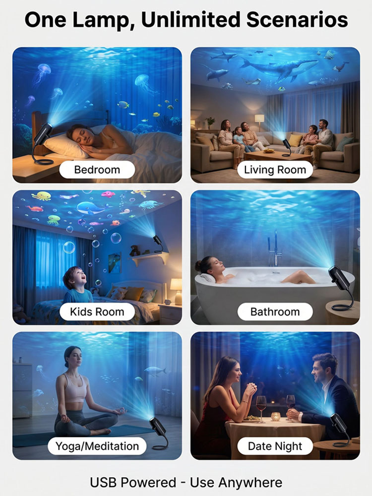 Comauo Ocean & Galaxy Projector: Ultra-HD Sphere Tech, Turns Your Room & Car Into an Aquarium in 1s.
