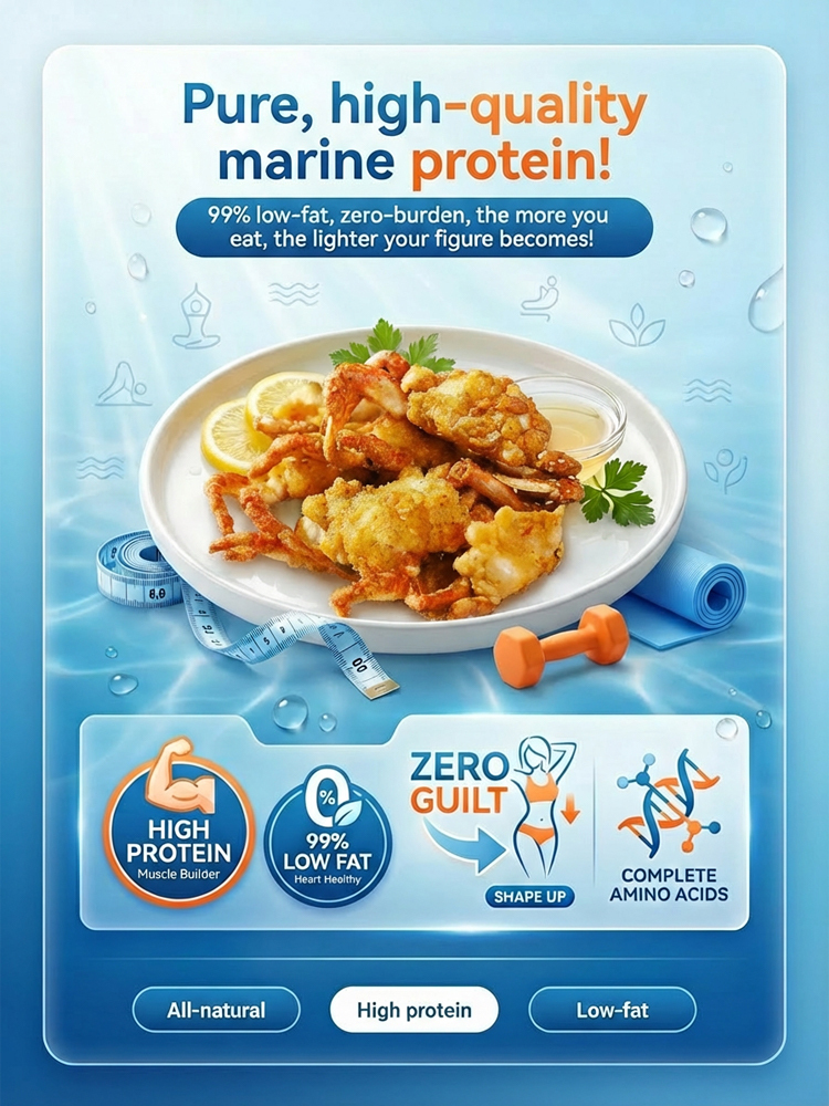 Premium Wild Caught Whole Mini Crabs - Low Carb Keto Friendly Snack - Vacuum Dehydrated Crispy Seafood 🦀🔥