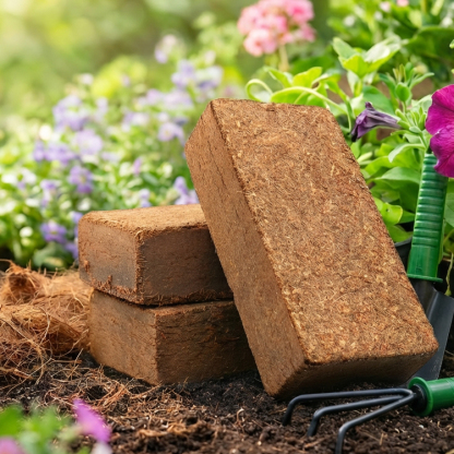 Just Add Water Soil Substitute | Compressed Coco Coir Brick | Expands 10X |Bug-Free Indoor Potting Mix 🌱
