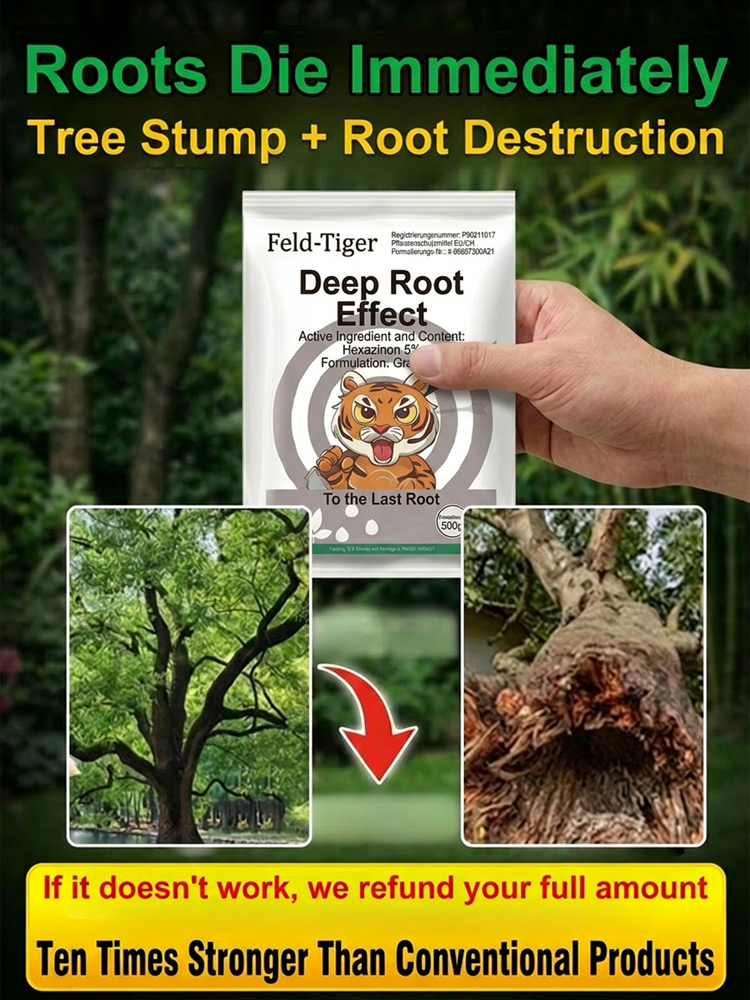 Feld-Tiger Deep Root Destroyer Granules | Kills Stumps BambooIvy | 3-Hour Fast Action | Pet Safe 🌳