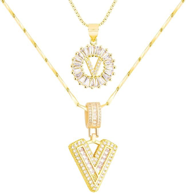 Premium A-Z Initial Pendant Necklace | Baguette Cut Simulated Diamond | Hypoallergenic 18K Gold Vermeil 💎✨