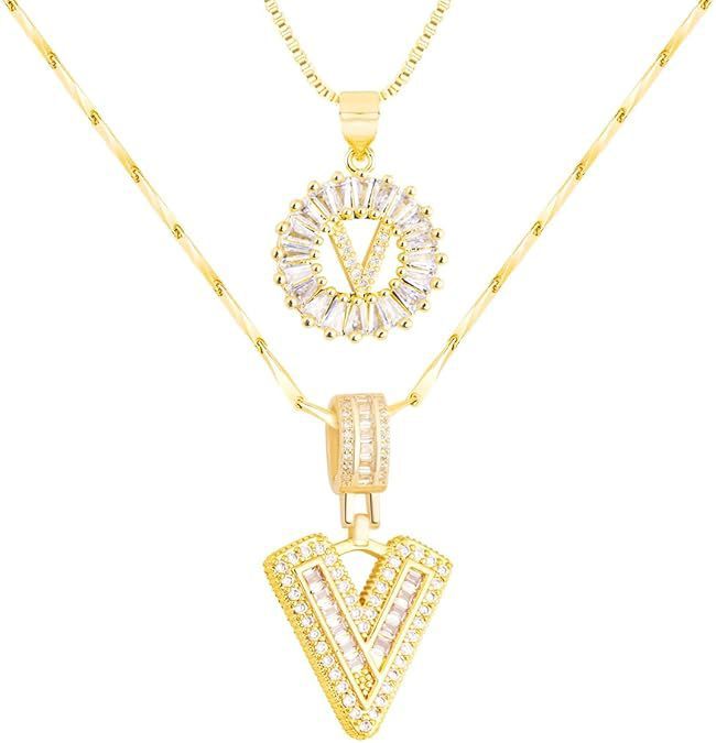 Premium A-Z Initial Pendant Necklace | Baguette Cut Simulated Diamond | Hypoallergenic 18K Gold Vermeil 💎✨