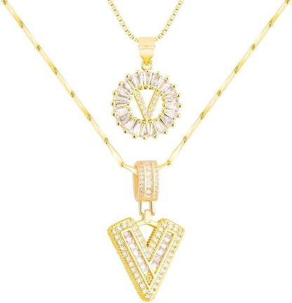 Premium A-Z Initial Pendant Necklace | Baguette Cut Simulated Diamond | Hypoallergenic 18K Gold Vermeil 💎✨