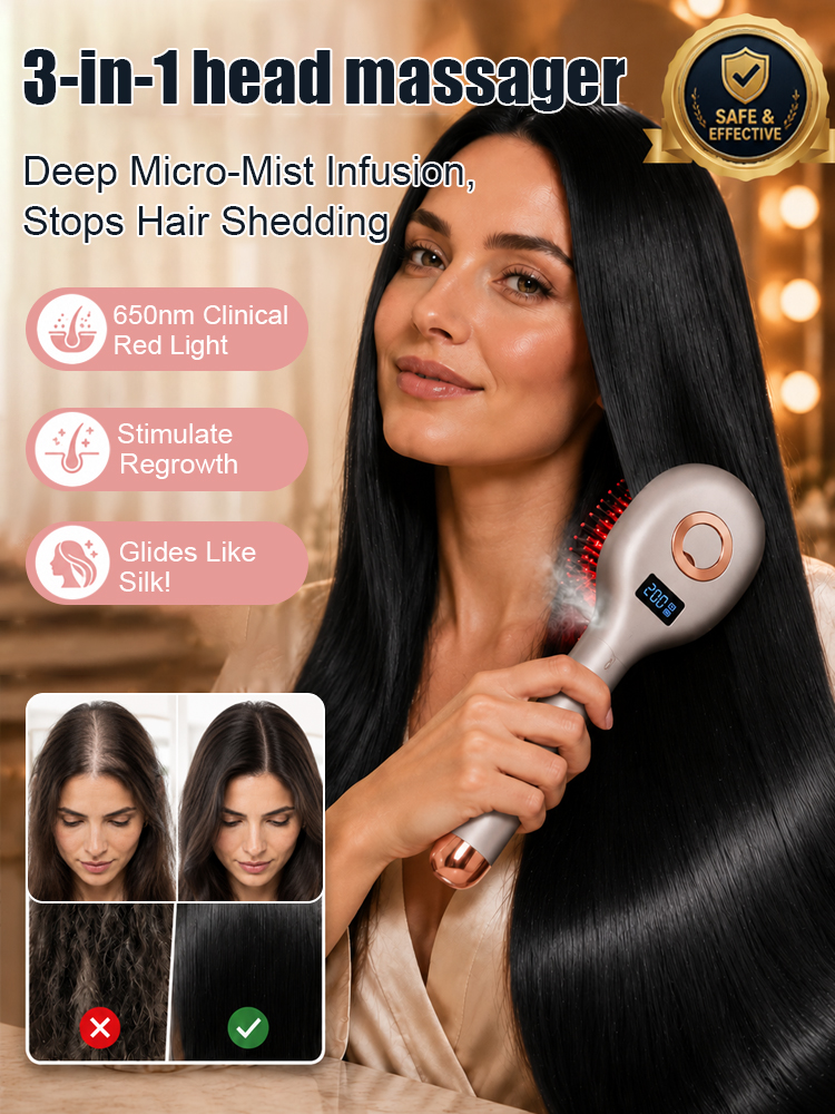 Hollywood Secret 650nm Red Light Hair Comb |  3-in-1 Handheld Scalp Massager  Device for Scalp Care✨Fuller Looking Hair