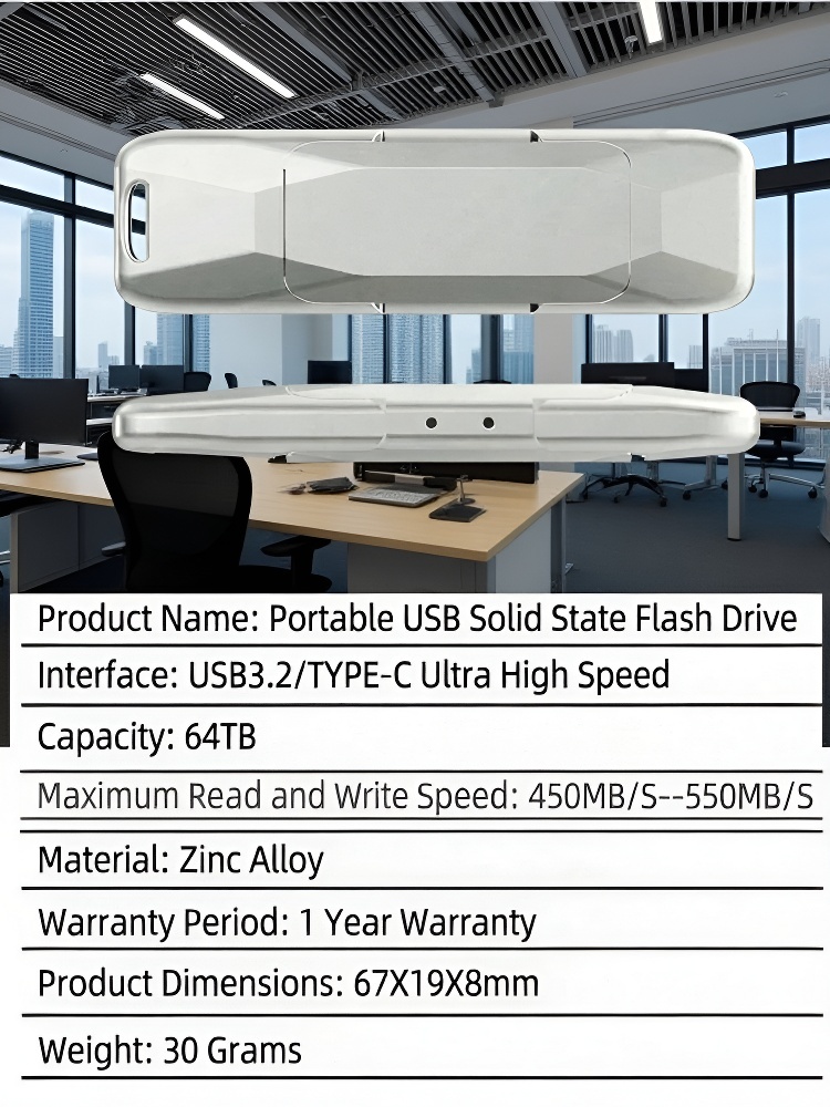 🚀 Fix "Storage Full" | Certified 64TB SSD | GDPR Secure Dual Port 🛡️Stop Cloud Fees | Certified IPX4 Waterproof 64TB | 300MB/s Tested 🔒