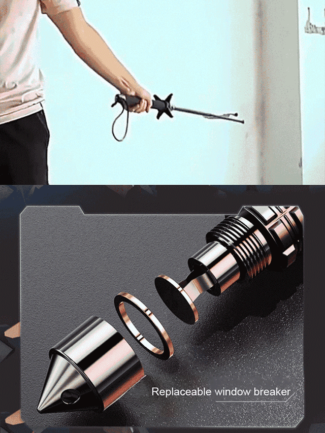 ⭐Multifunctional Alloy Steel Swing Stick⭐Telescopic Self-Locking Design⭐Emergency Window Breaker⭐Outdoor Trekking Pole⭐Robust Wear-Resistant Safety Tool