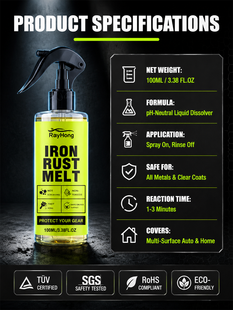 🔧 Pro Grade Fast Rust Cleaner | Zero Grinding Needed | Deep Rust Dissolution | 100% Money-Back Guarantee 🛡️