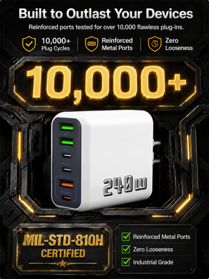 ⭐AI Pulse Tech Restore Battery Health ⭐Fast Charging for All Devices ⭐Stop Performance Throttling ⭐Extend Device Lifespan ⭐Compact 4 Port Design