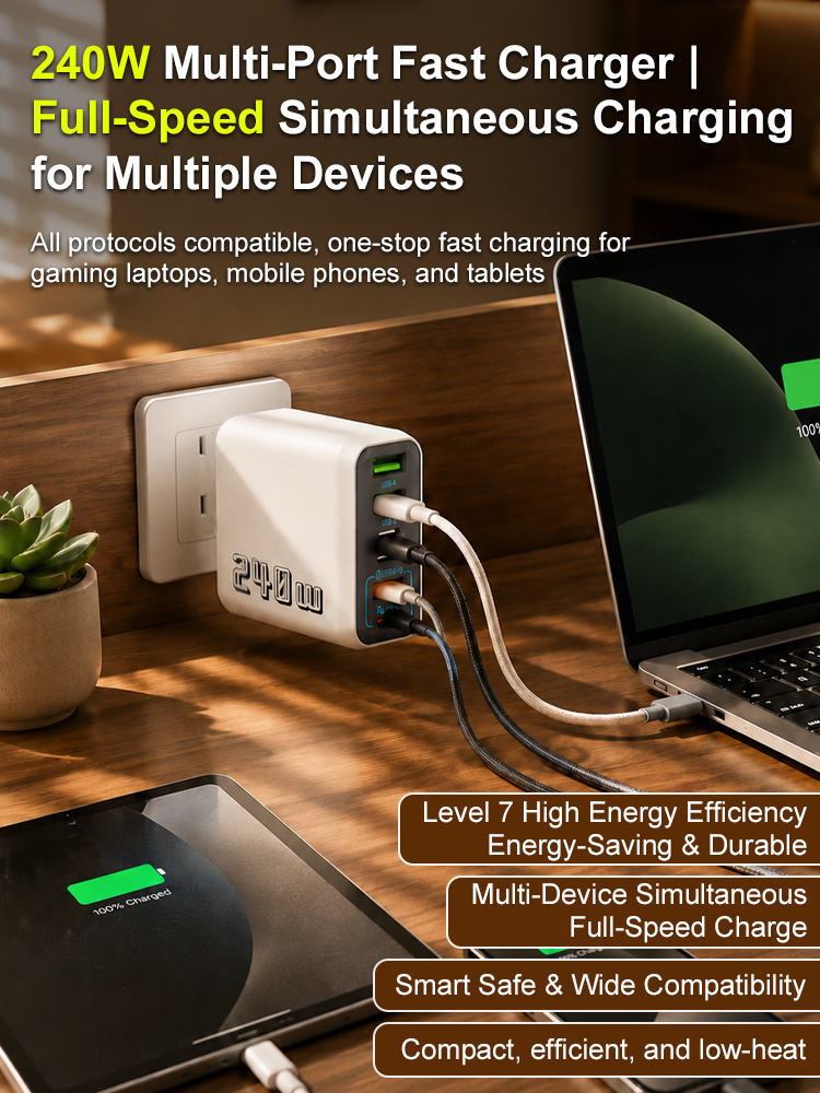 ⭐AI Pulse Tech Restore Battery Health ⭐Fast Charging for All Devices ⭐Stop Performance Throttling ⭐Extend Device Lifespan ⭐Compact 4 Port Design
