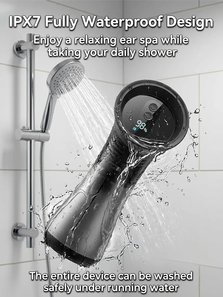 【Relieve itchy blocked ears】⭐ Portable Water Pulse Ear Cleaner Dual Tank 3 Modes IPX7 Waterproof Ear Spa Kit ⭐
