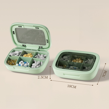 Portable medicine pill box travel packing box with compartments for three meals a day and seven days
