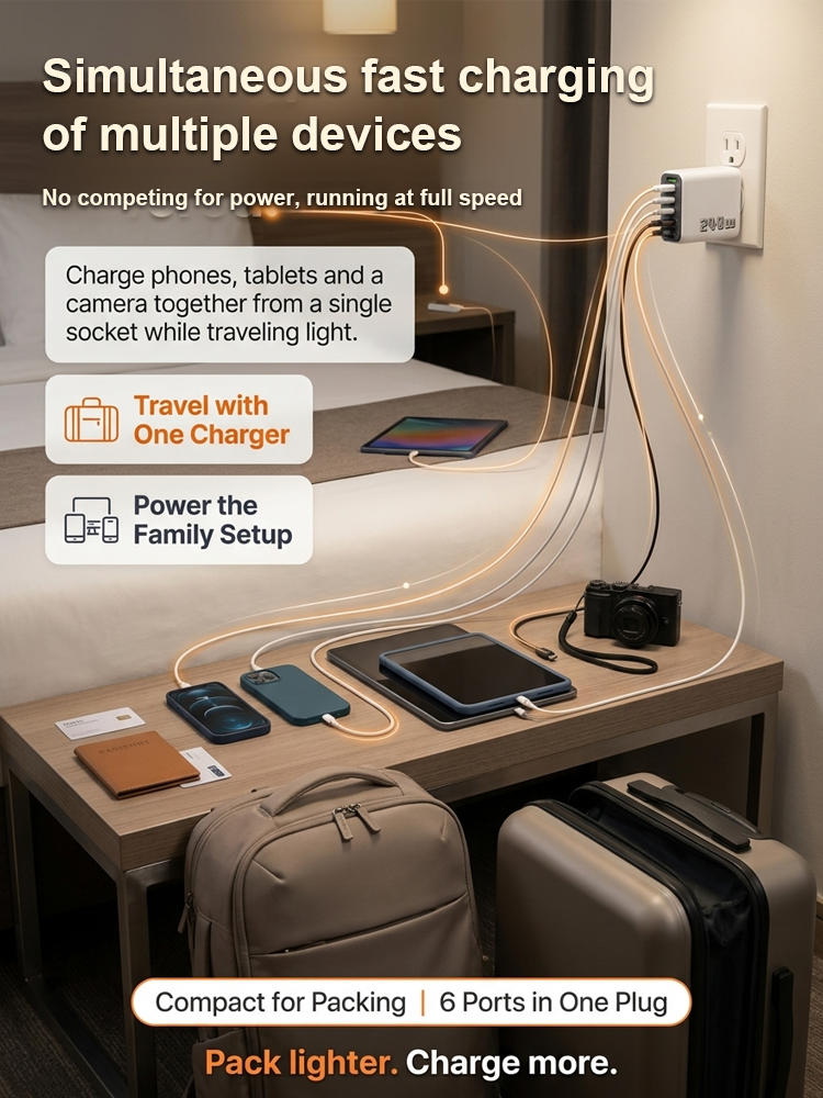 ⭐AI Pulse Tech Restore Battery Health ⭐Fast Charging for All Devices ⭐Stop Performance Throttling ⭐Extend Device Lifespan ⭐Compact 4 Port Design