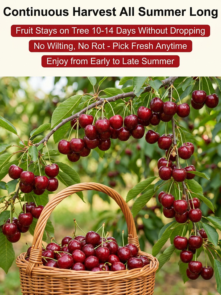 【98% Survival Rate】Premium Giant Cherry Seeds 🍒| First Year Harvest | Ping Pong Size | Self Pollinating 🌳