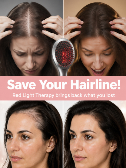 Hollywood Secret 650nm Red Light Hair Comb |  3-in-1 Handheld Scalp Massager  Device for Scalp Care✨Fuller Looking Hair