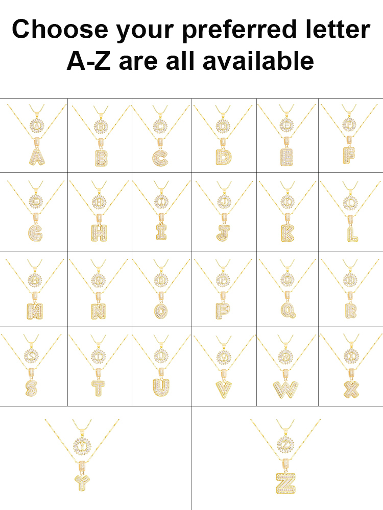 Premium A-Z Initial Pendant Necklace | Baguette Cut Simulated Diamond | Hypoallergenic 18K Gold Vermeil 💎✨