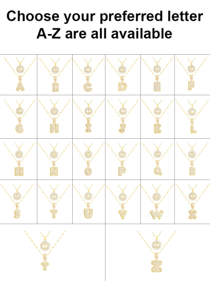 Premium A-Z Initial Pendant Necklace | Baguette Cut Simulated Diamond | Hypoallergenic 18K Gold Vermeil 💎✨