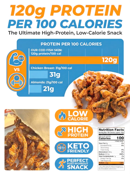 【Fresh and Crunchy】High-protein ready-to-eat deep-sea fish crisps ❤ Non-fried, low-calorie！