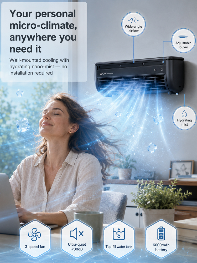 🌬️ Wall Air Cooler | Stop $800 Bills | Lab-Tested | Landlord Approved | Quiet Sleep  | FCC Certified | End Summer Heat🔋