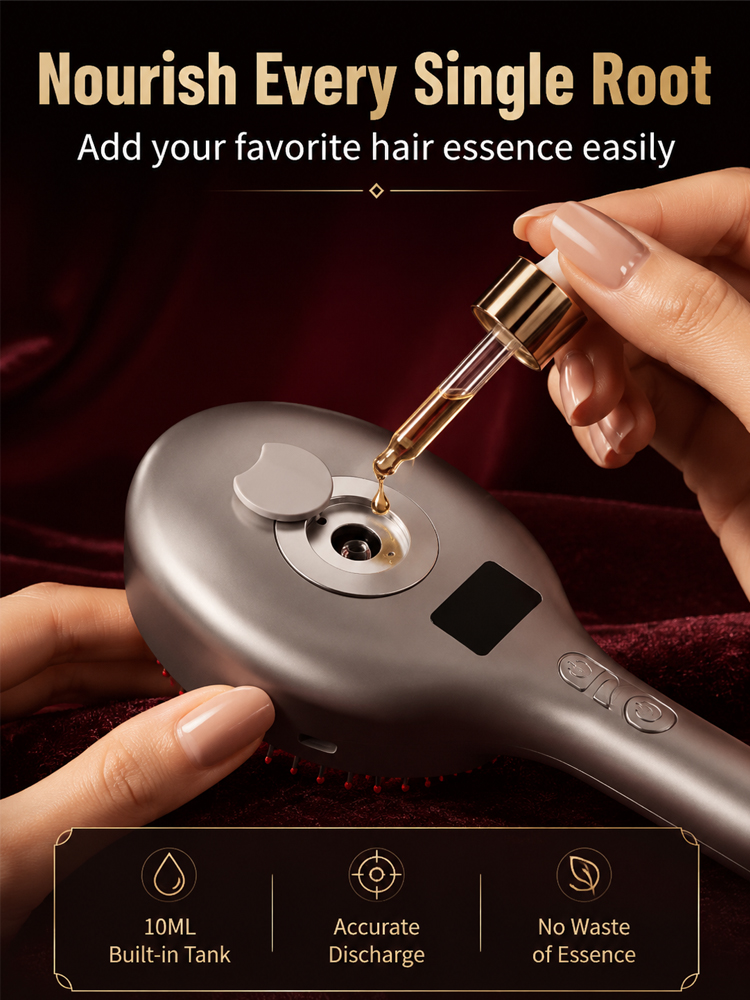 Hollywood Secret 650nm Red Light Hair Comb |  3-in-1 Handheld Scalp Massager  Device for Scalp Care✨Fuller Looking Hair