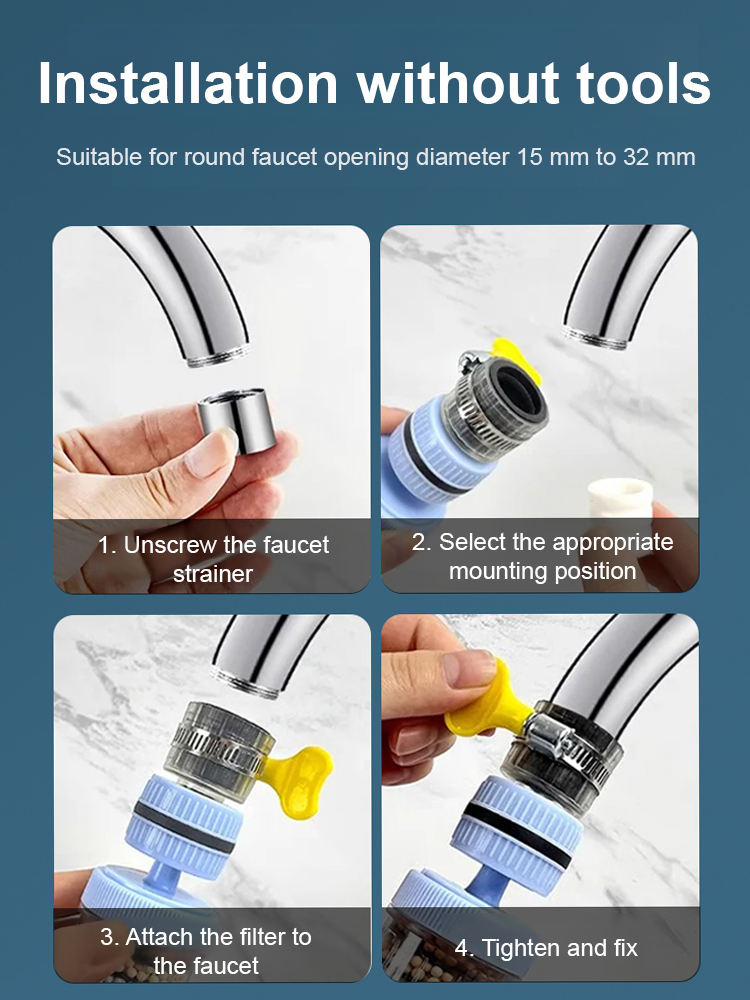 【Japanese purification technology】Premium 6-Layer Faucet Water Filter | Removes Chlorine | 10-Second Install 💧✨