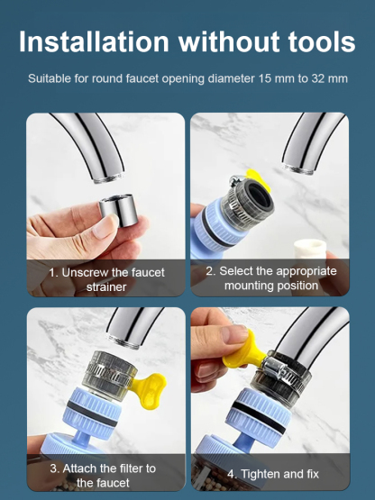 【Japanese purification technology】Premium 6-Layer Faucet Water Filter | Removes Chlorine | 10-Second Install 💧✨