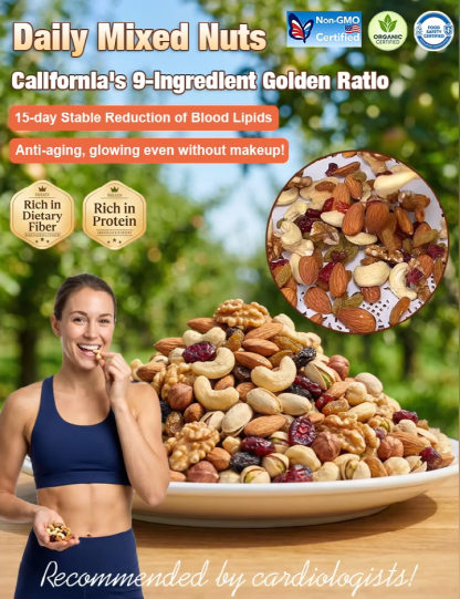 【Family pack promotion】Premium California Organic Mixed Nuts and Berries - Cardiologist Recommended Heart Fuel - 25g Plant Protein - Individually Wrapped 🌰🇺🇸