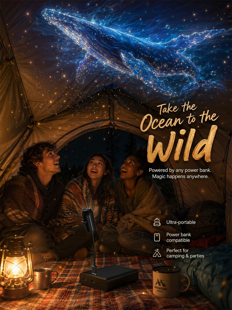 Comauo Ocean & Galaxy Projector: Ultra-HD Sphere Tech, Turns Your Room & Car Into an Aquarium in 1s.