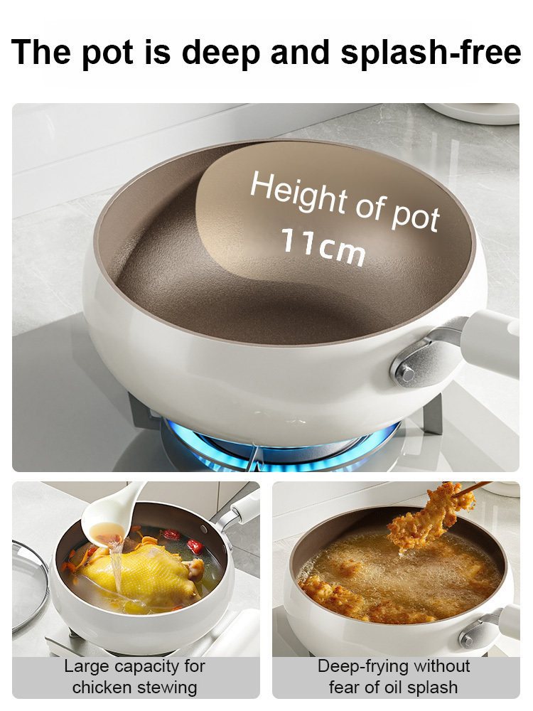 No coating, no splatter and Super durable🔥Multifunctional Titanium Ceramic Large-Bellied Non-Stick Pan