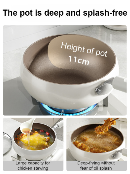 No coating, no splatter and Super durable🔥Multifunctional Titanium Ceramic Large-Bellied Non-Stick Pan