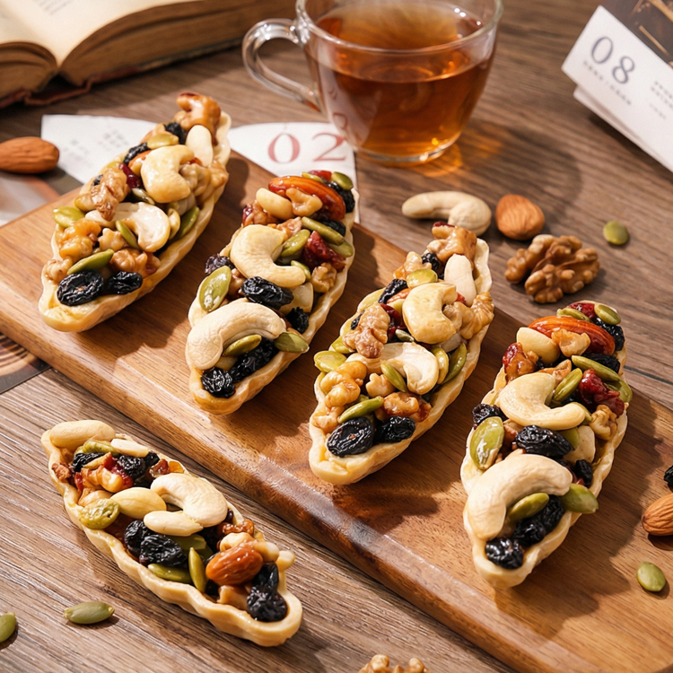 8 Premium Nut Boat Tart with Handmade Crispy Crust