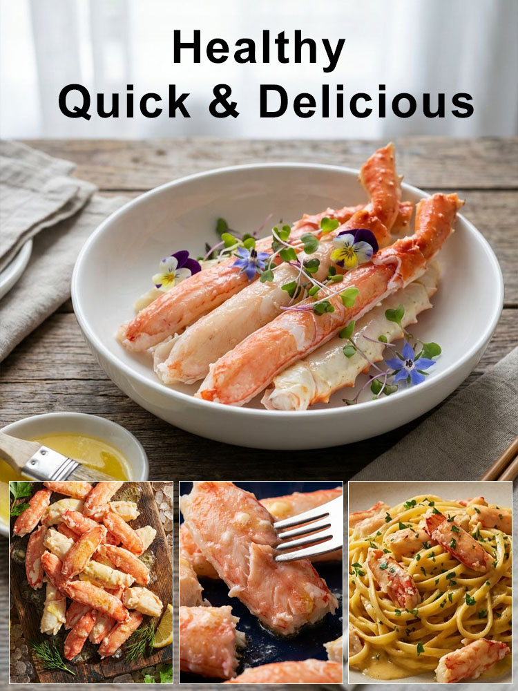 Russian Ready-to-Eat Canned Crab Leg Meat【Wild Caught High Protein King Crab Legs Only 100 Calories Per Leg】