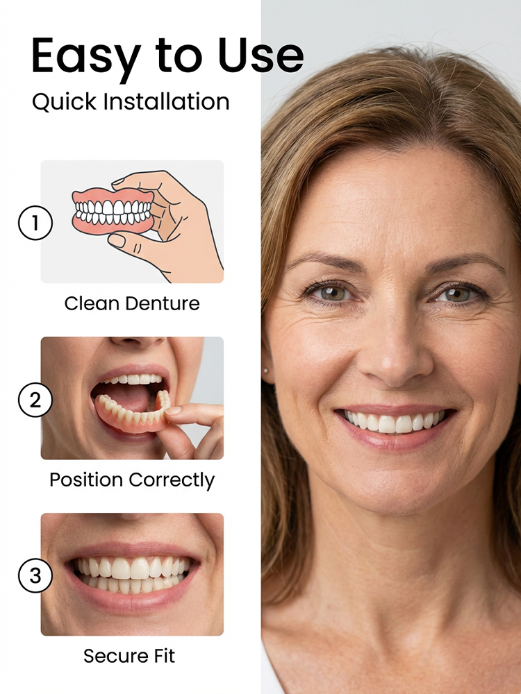 Naturally Fitted Full-Cover Cosmetic Dentures