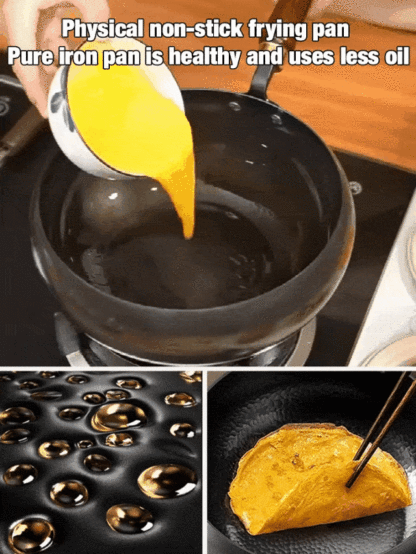 Century-Grade Hand-Forged Iron Wok - 10,000 Hammer Strokes Craftsmanship