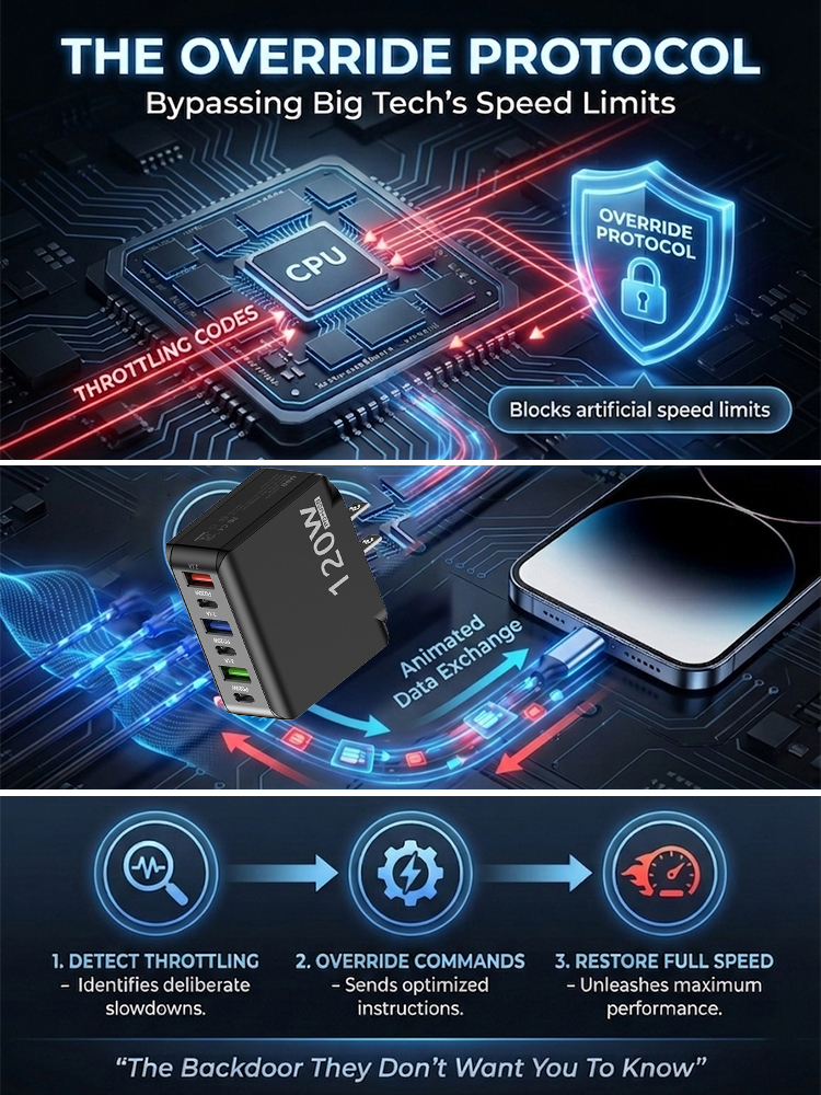 Six-port fast charging adapter for Extended Phone Battery Life