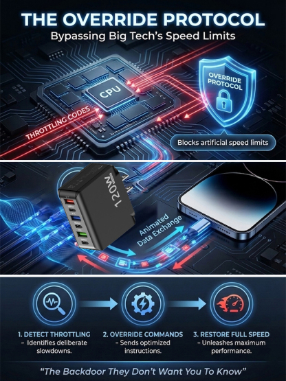 Six-port fast charging adapter for Extended Phone Battery Life