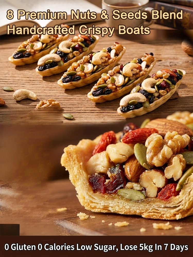 8 Premium Nut Boat Tart with Handmade Crispy Crust