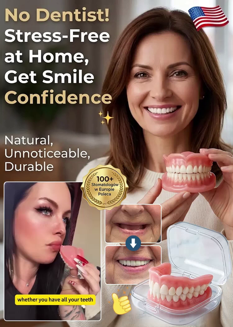[Free Portable Storage Box Included] Full Coverage Dentures