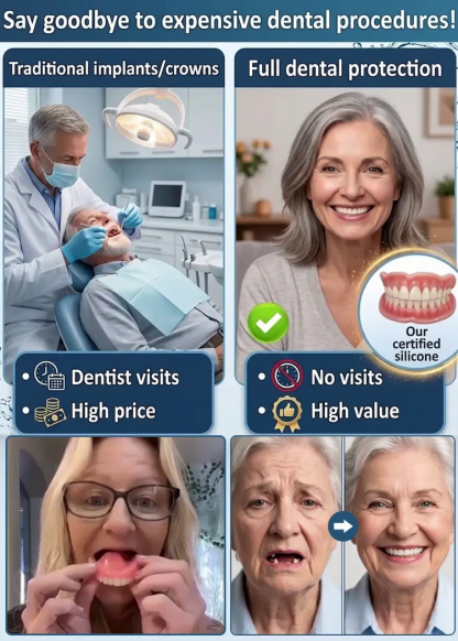 [Free Portable Storage Box Included] Full Coverage Dentures