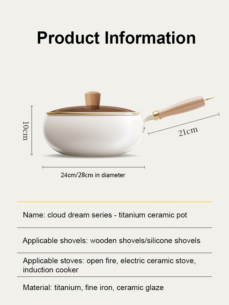 No coating, no splatter and Super durable🔥Multifunctional Titanium Ceramic Large-Bellied Non-Stick Pan