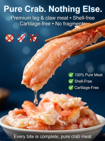 Russian Ready-to-Eat Canned Crab Leg Meat【Wild Caught High Protein King Crab Legs Only 100 Calories Per Leg】