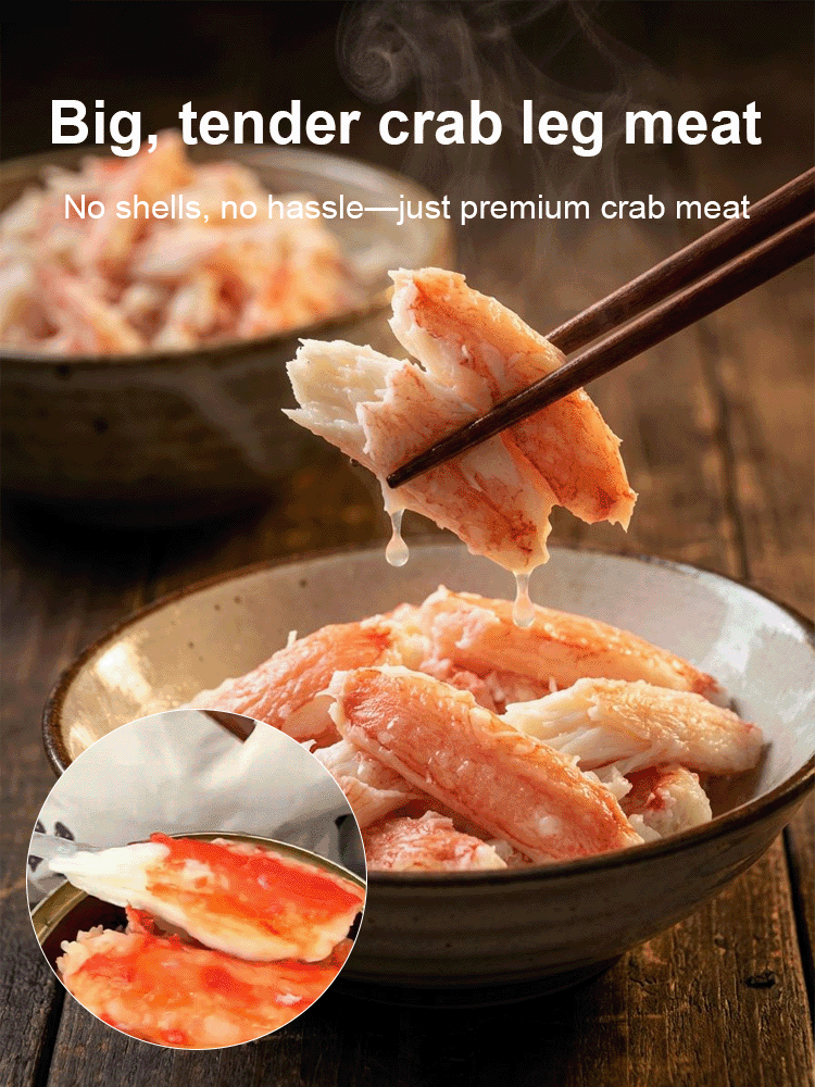 Russian Ready-to-Eat Canned Crab Leg Meat【Wild Caught High Protein King Crab Legs Only 100 Calories Per Leg】