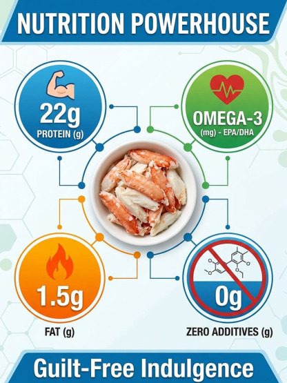 Russian Ready-to-Eat Canned Crab Leg Meat【Wild Caught High Protein King Crab Legs Only 100 Calories Per Leg】