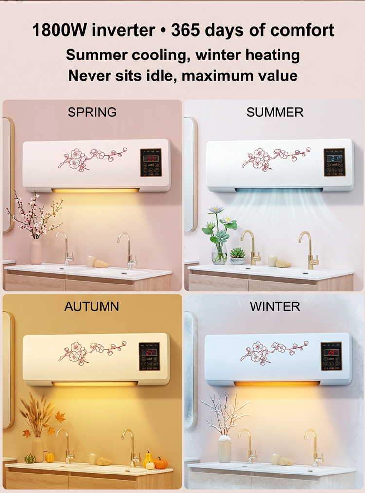 Hot & Cold Wall-Mounted Air Conditioner - Home Heating and Cooling System