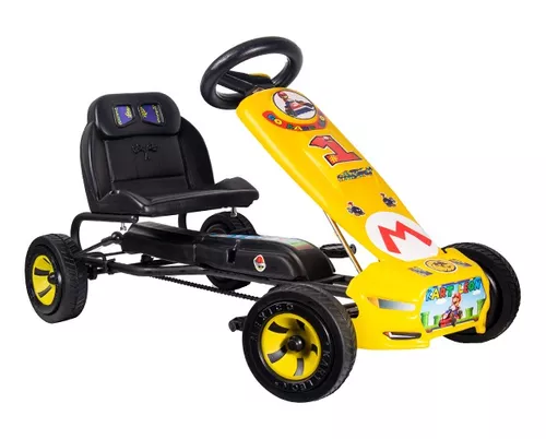 Vehículo a pedal auto/camioneta Go Kart León Mario Bros color azul