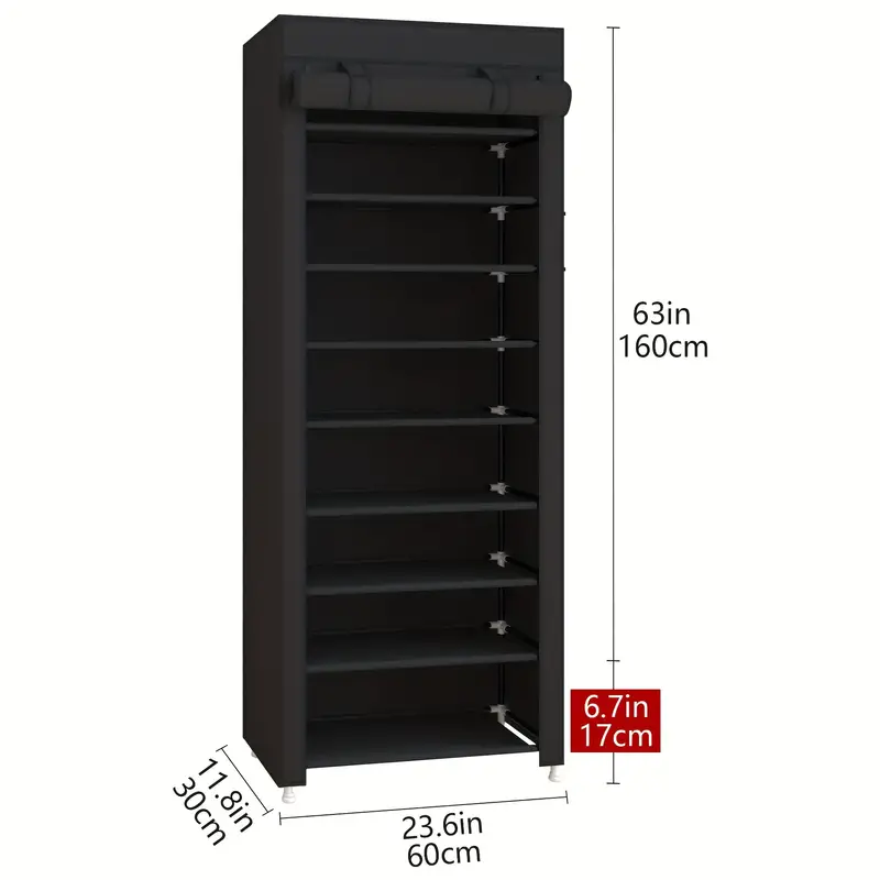 1 pza. Organizador de zapatos de alta capacidad de   con cubierta antipolvo, zapatero de entrada que ahorra espacio, fácil de montar, adecuado para zapateros y armarios domésticos. detalles 3